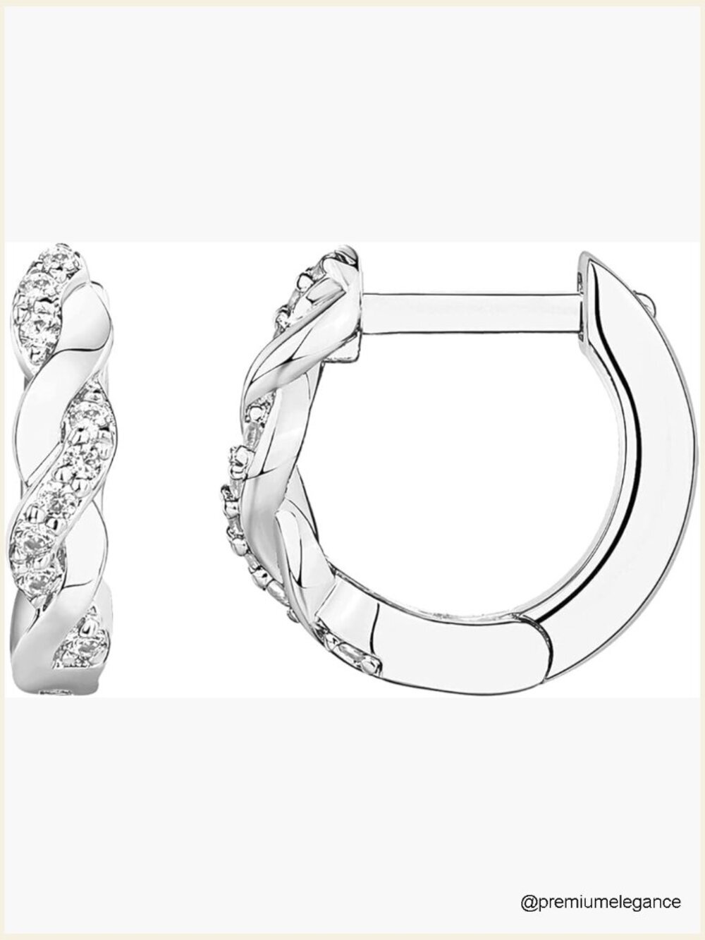 14K Gold Plated Sterling Silver Post CZ Huggie Hoop Earrings